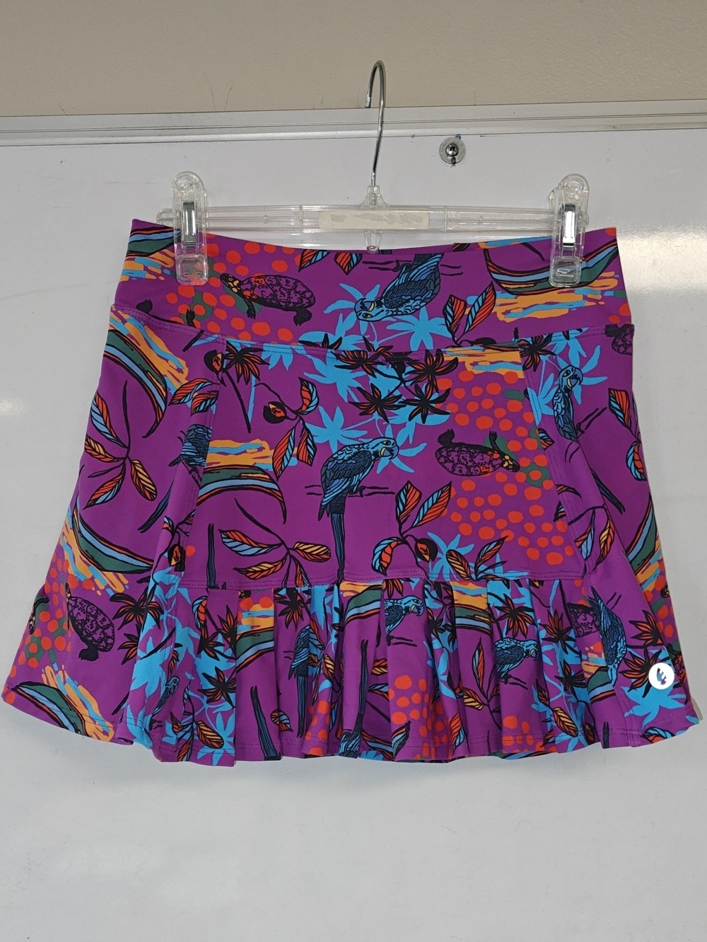 Dona Jo JoJo Skirt Waterlife Tropical Purple Size 2 Tennis Golf Pickleball Skort